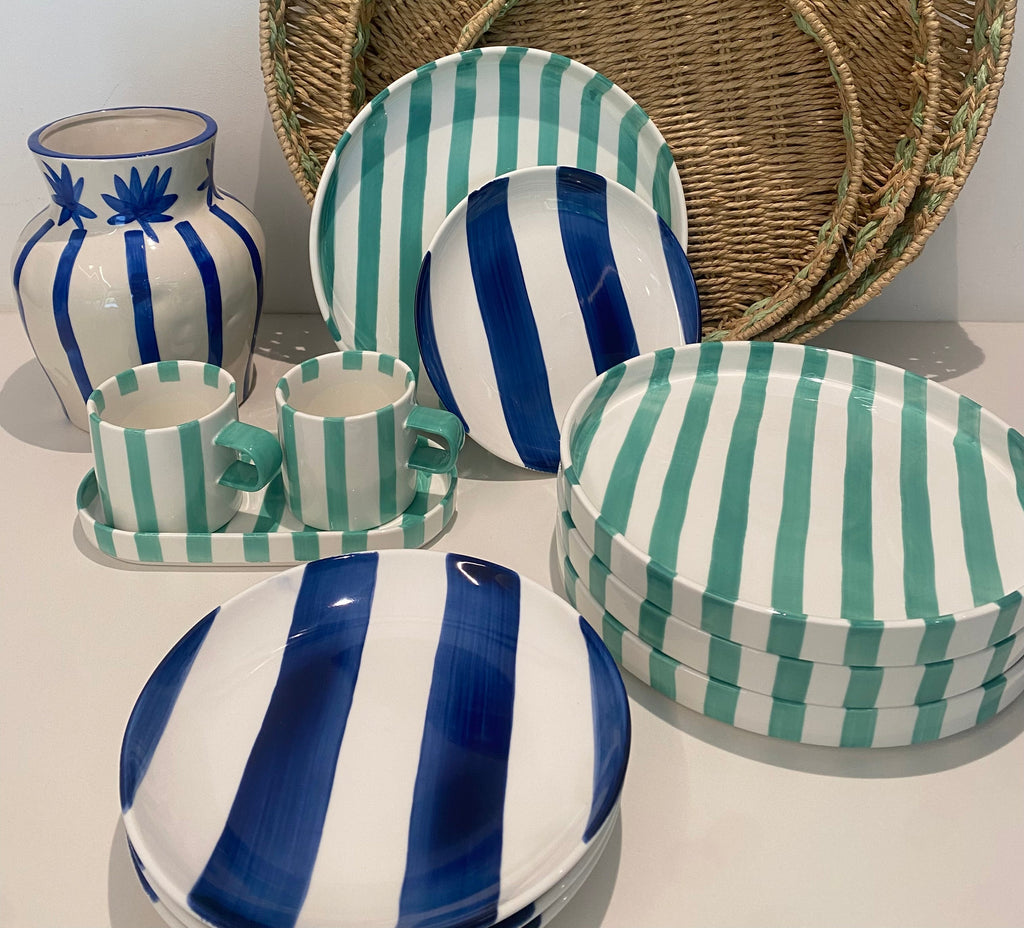 L'assiette rayée bleue Paulette (Ø 20 cm)