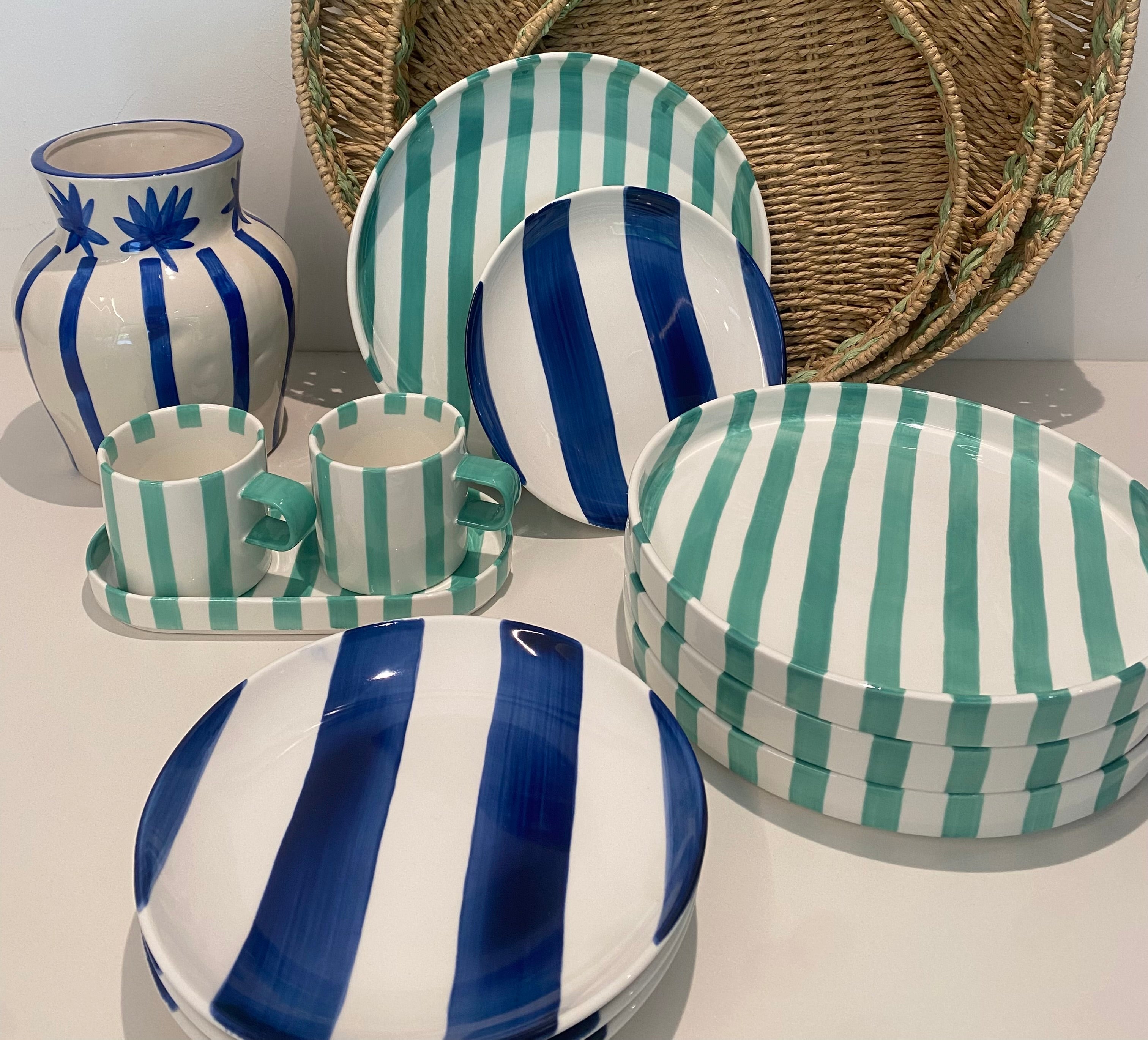 L'assiette rayée bleue Paulette (Ø 20 cm)