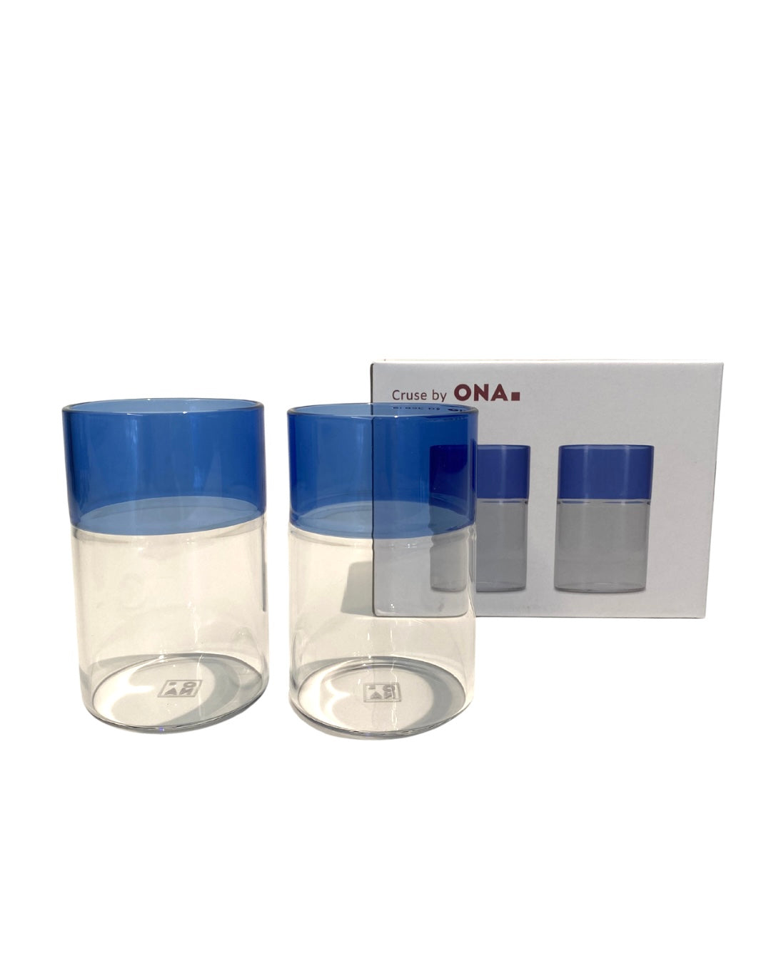 Set de 2 verres bicolores bleu ONA (36,5 cl)